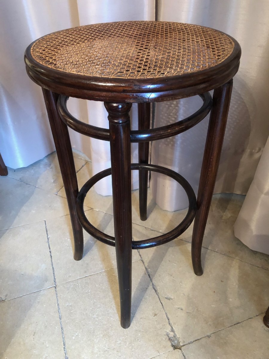 Tabouret de bar estampillé Thonet XIXe-photo-3