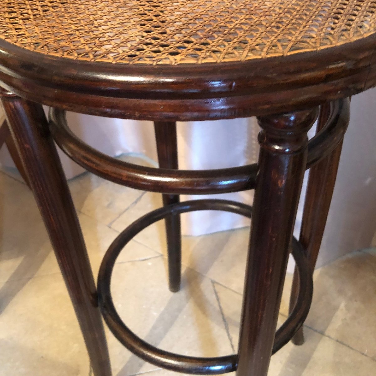 Tabouret de bar estampillé Thonet XIXe-photo-2
