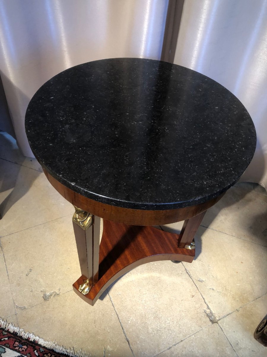 19th-century Empire-style Mahogany Side Table-photo-3