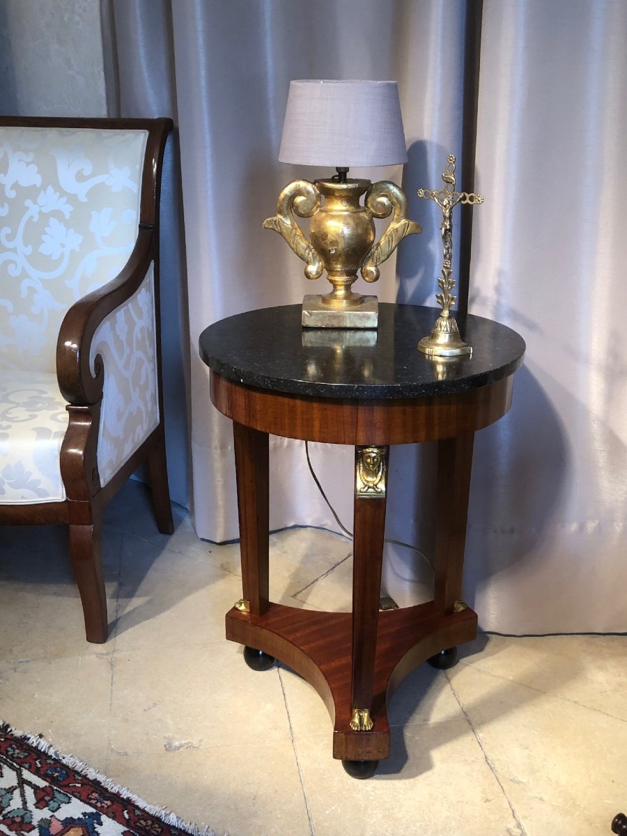 19th-century Empire-style Mahogany Side Table