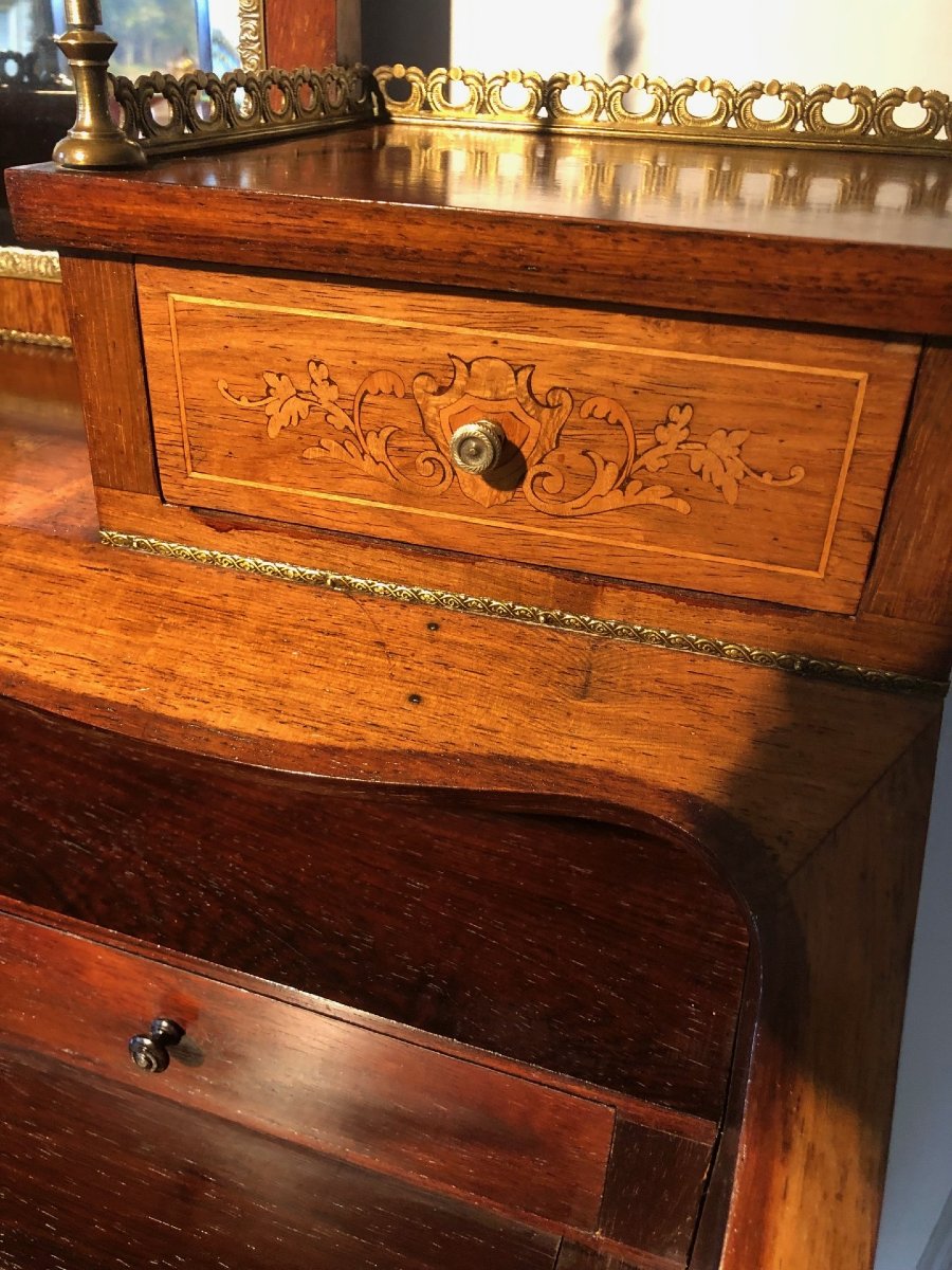 Bureau de pente style Louis XV, époque Napoléon III-photo-2