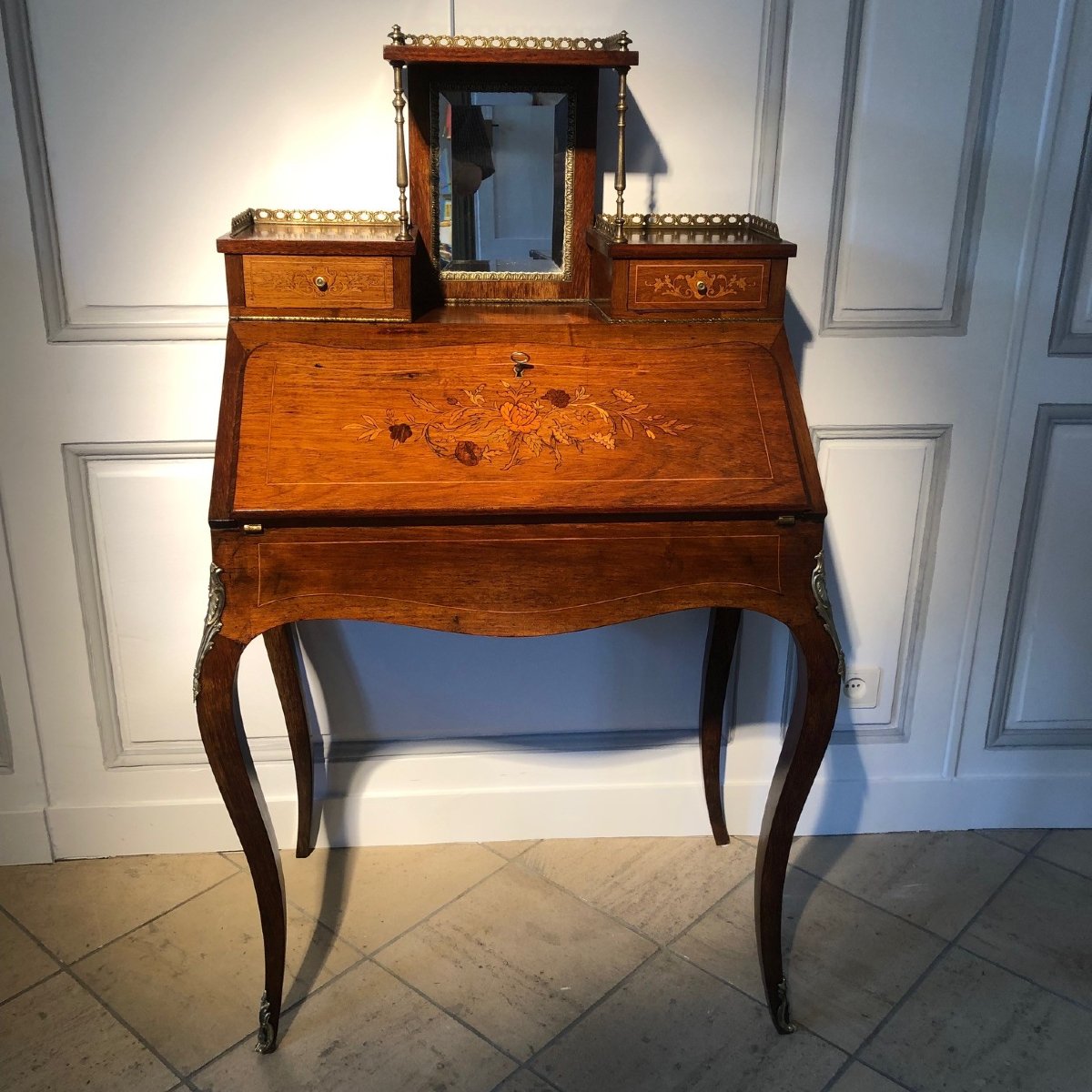 Bureau de pente style Louis XV, époque Napoléon III