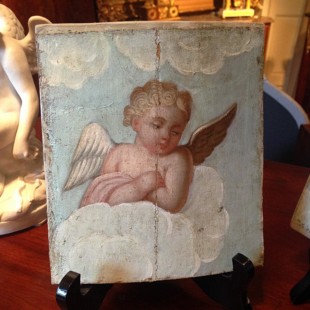 Putti Pair Of Small Paintings Late Eighteenth - Early Nineteenth-photo-3