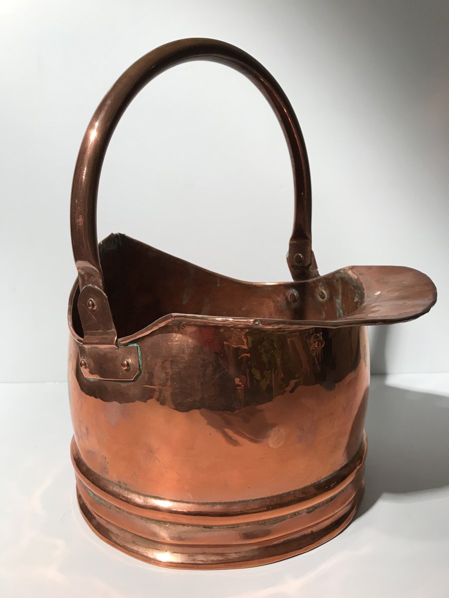 Large 19th Century Copper Milk Jug-photo-3