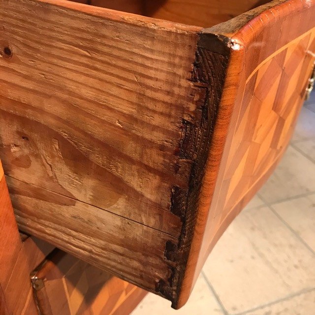 Louis XV Wig Commode, 18th Century, Marquetry-photo-3