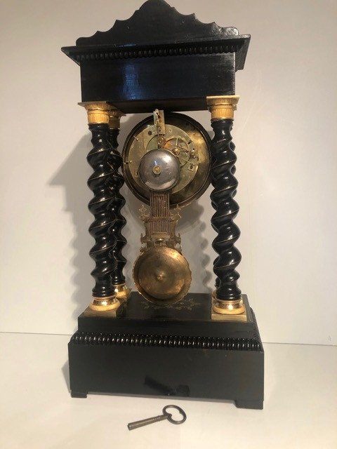 Napoleon III Period Clock Empire Style 19th Century Marquetry-photo-1