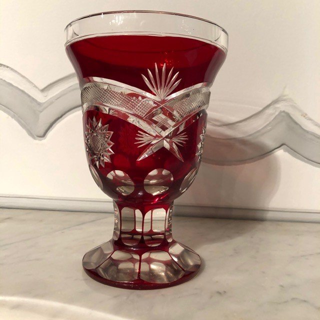 Red Crystal Cup Late 19th Century-photo-1