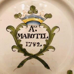 Assiette Marotel datée 1782