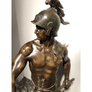 Warrior "pro Aris Et Focis" Brussels Freemasonry By E.picault 19th Century