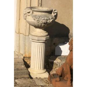 Paire de colonnes et vasques jardinière à l’antique XXe