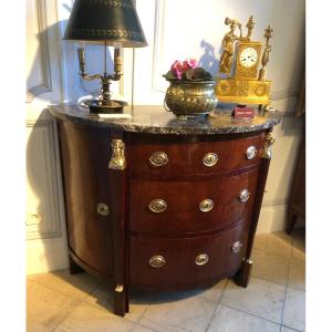 Commode demi-lune d’époque Empire Retour d’Egypte fin XVIIIe
