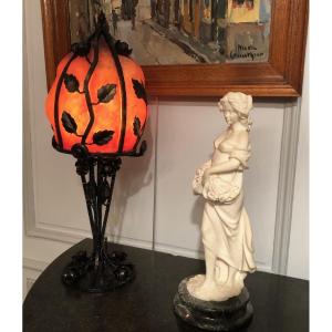 Lampe champignon Daum Majorelle non signée, Art Nouveau 1900-2000