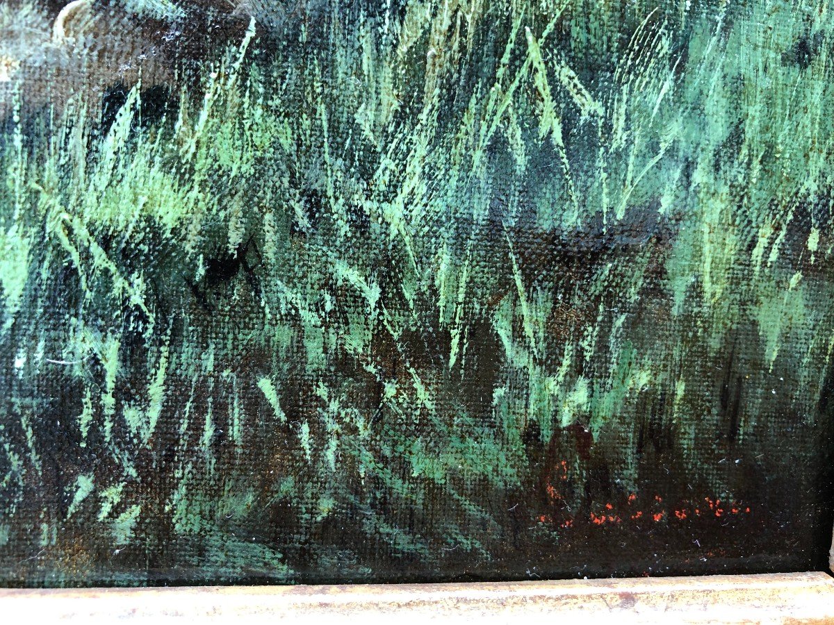 Tableau Hst -  Grotte De Jardin - XIXe-photo-3