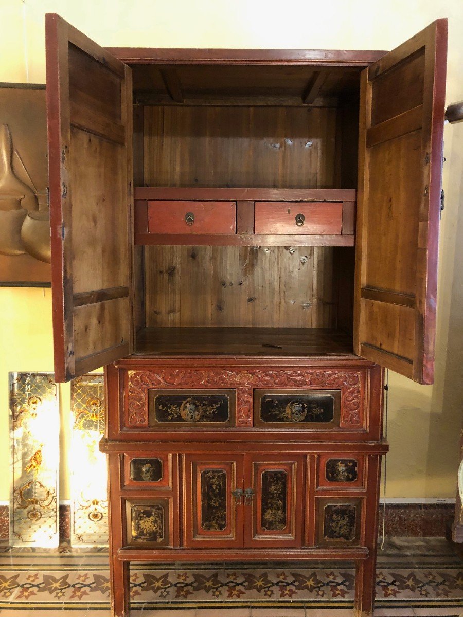 Armoire Chinoise Laquée-photo-3