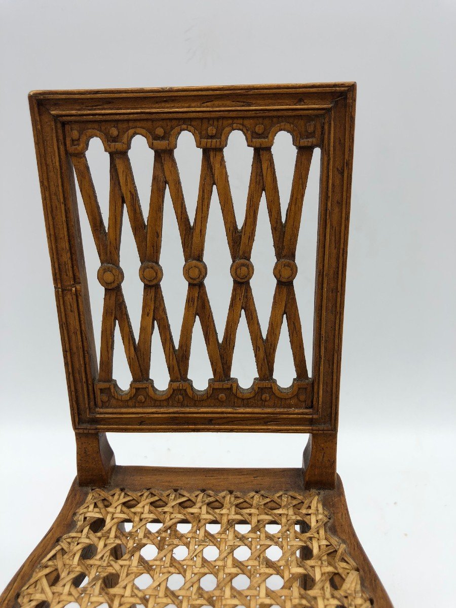 Chaise Miniature De Style Directoire/travail De Compagnon-photo-2