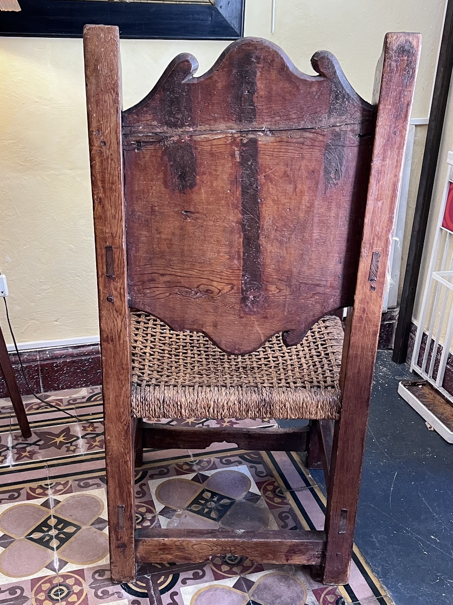 Fauteuil rustique en noyer XVIIIe siècle -photo-4