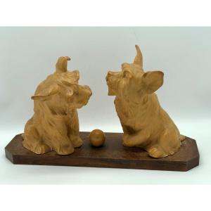 Dogs, R Pollin, Terracotta, Art Deco, 1920/1930