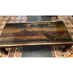 Table basse vintage avec vue de Londres