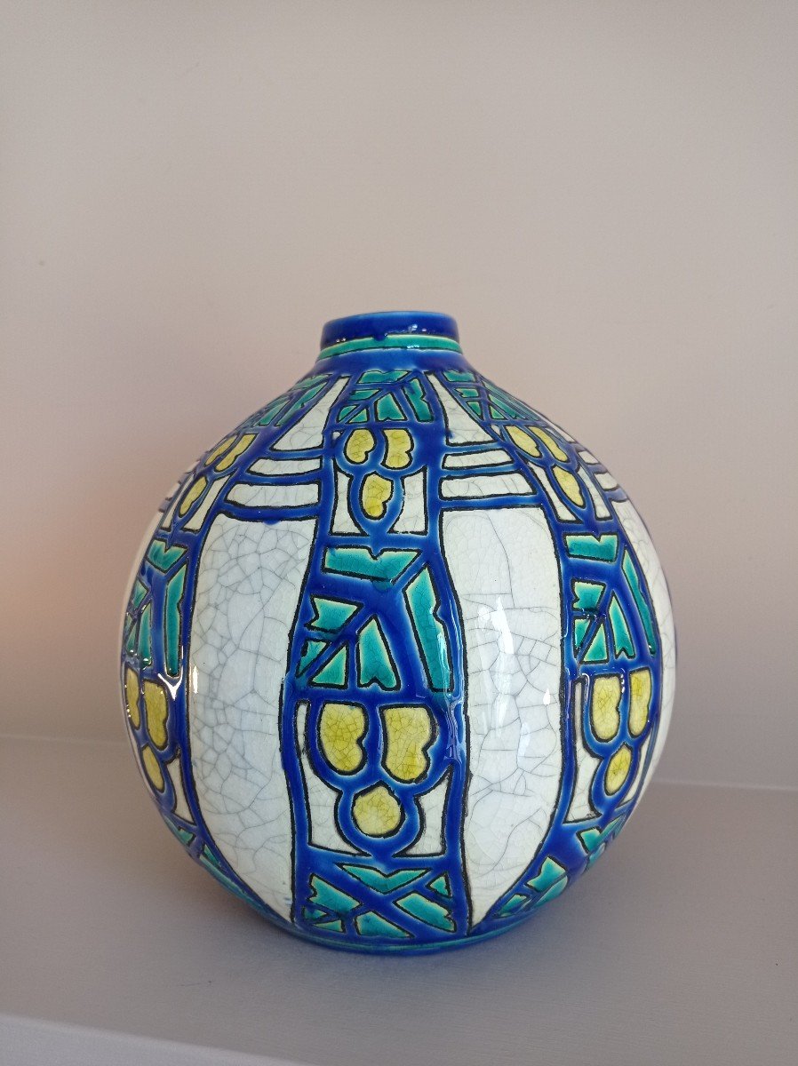  Charles Catteau, Vase Globulaire Boch Frères La Louvière -photo-3