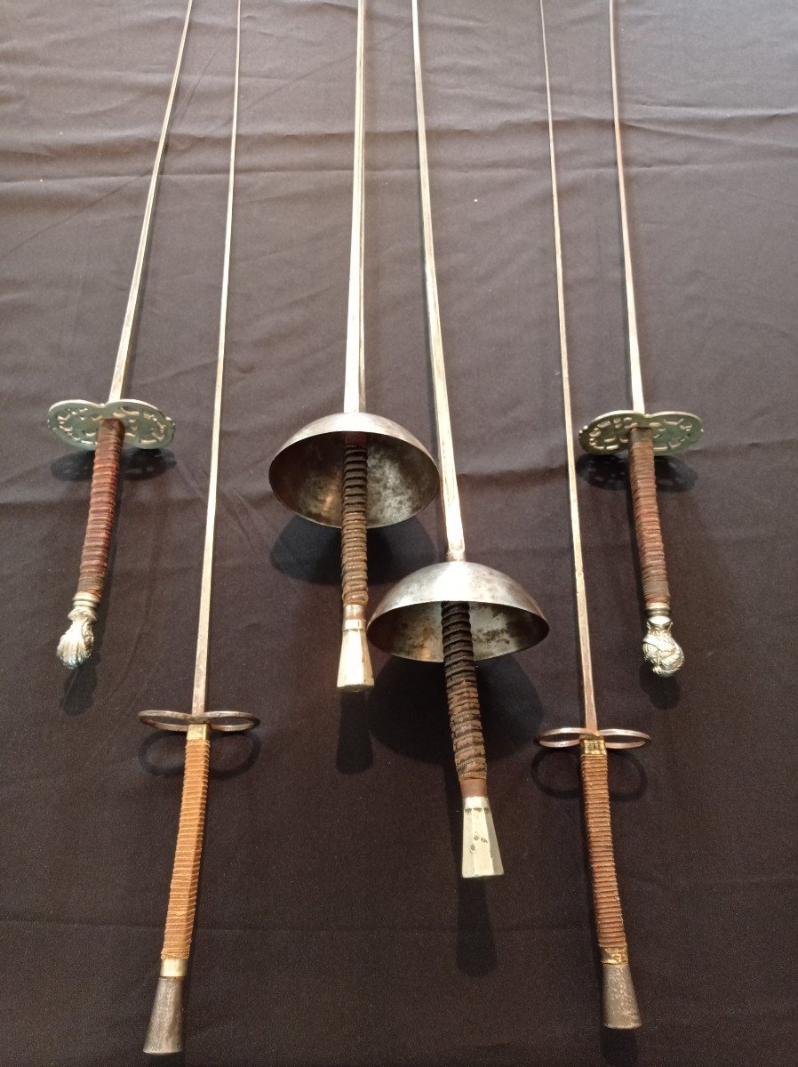 Fencing, Meeting Of 6 Training Foil And A Mask