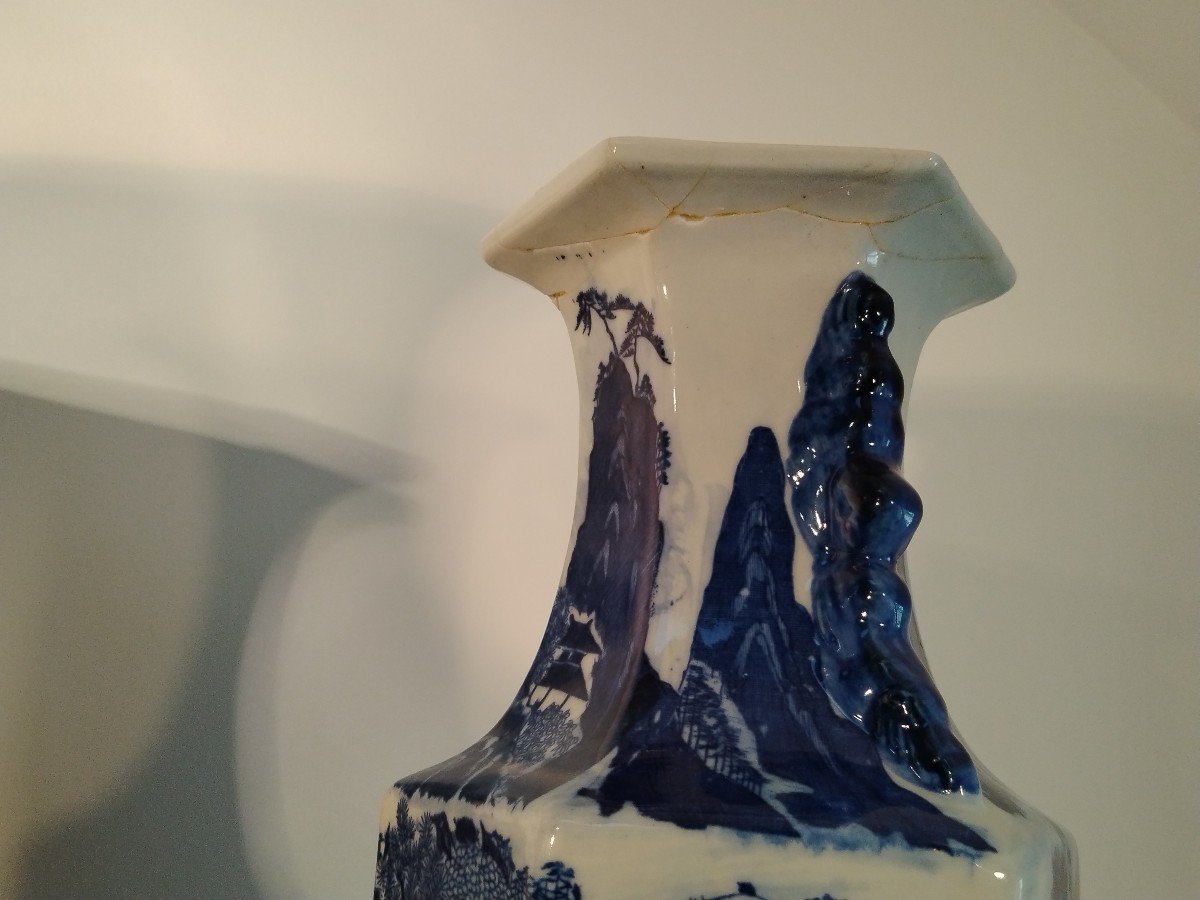 Pair Of Hexagonal Vases China Late 19th/early 20th-photo-4