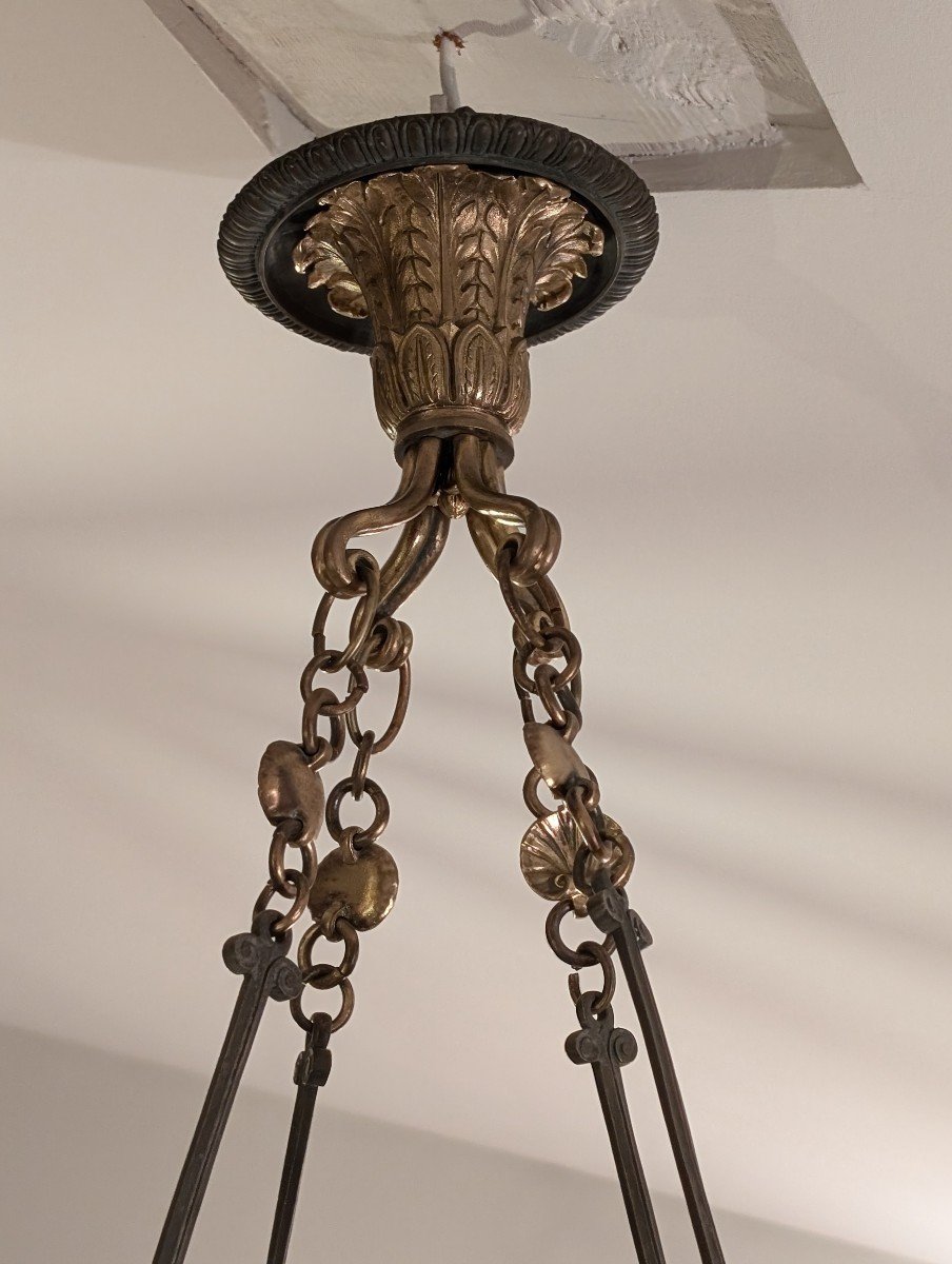 Lustre Bronze époque Louis Philippe -photo-3