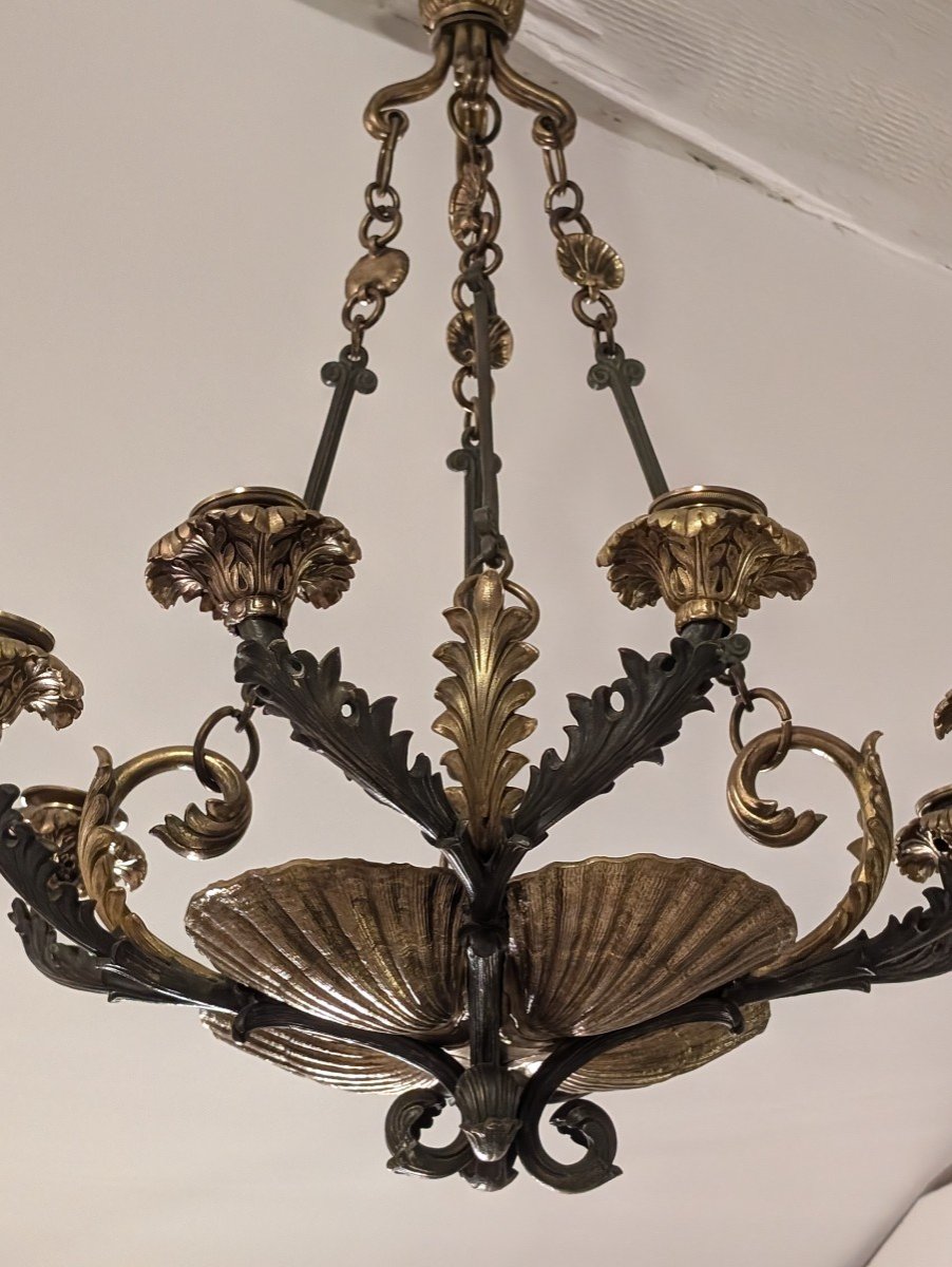 Lustre Bronze époque Louis Philippe -photo-5