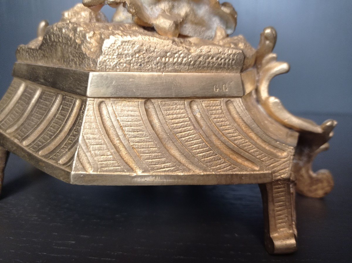 Paire De Candélabres En Bronze Doré à Décor De Putti-photo-1