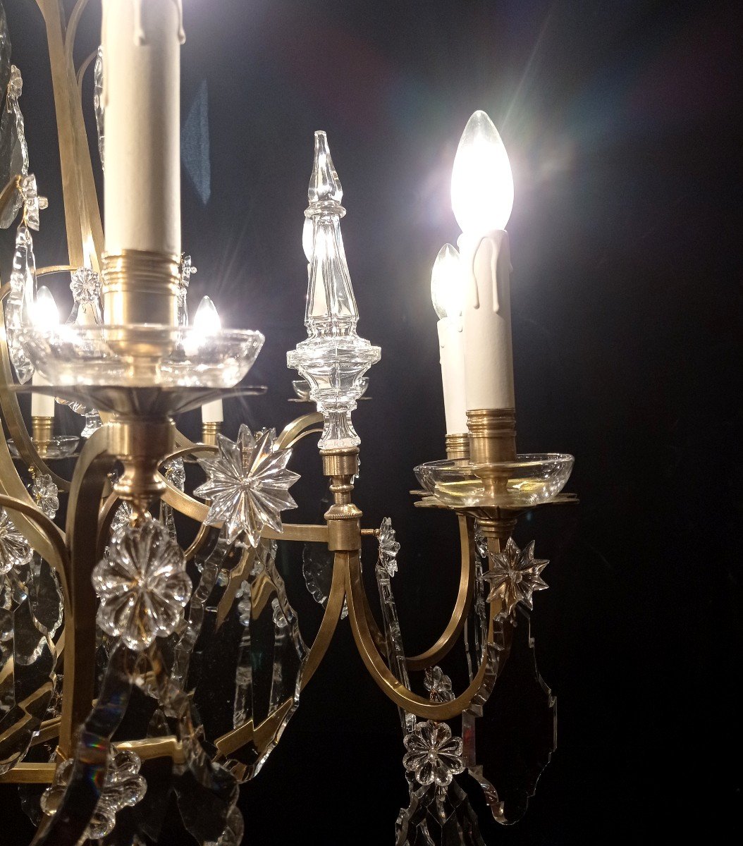 Important Baccarat Chandelier 1950 With 12 Lights And Daggers-photo-4