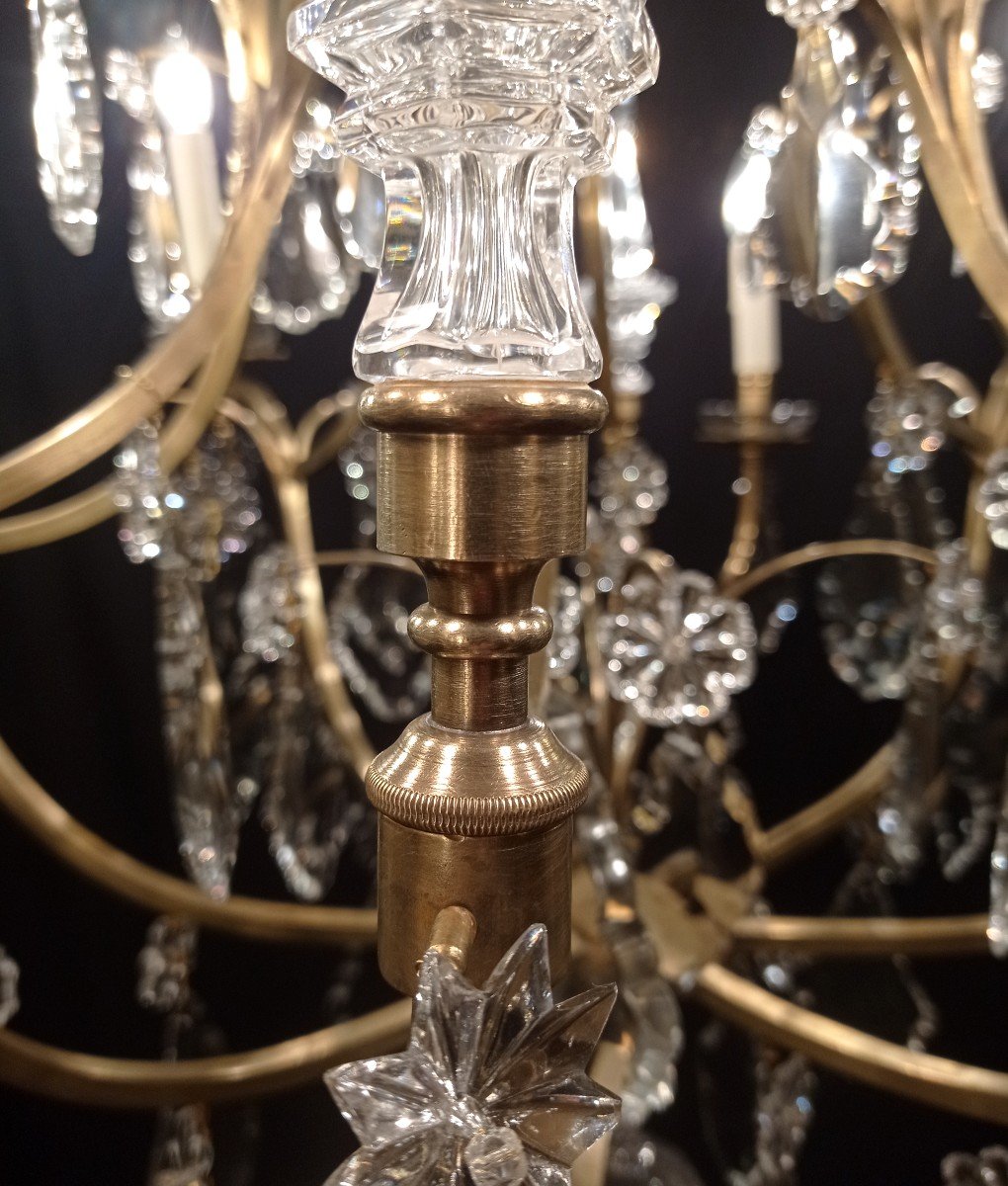 Important Baccarat Chandelier 1950 With 12 Lights And Daggers-photo-5