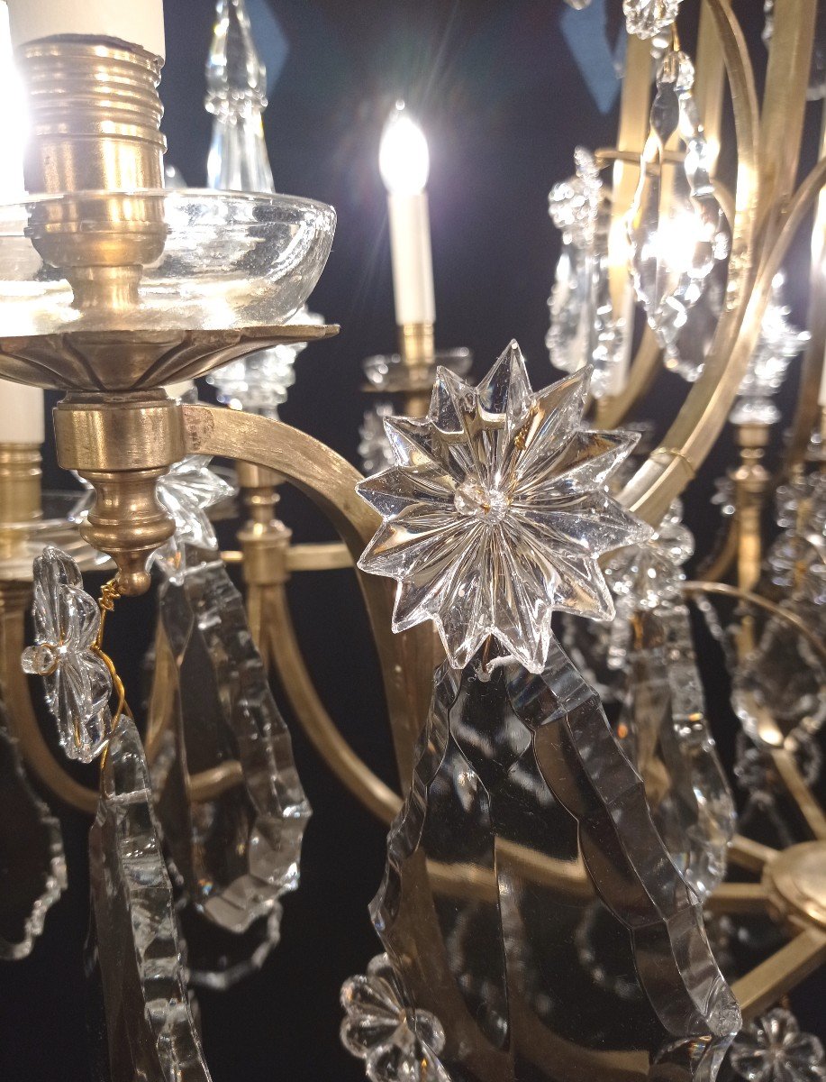Important Baccarat Chandelier 1950 With 12 Lights And Daggers-photo-8