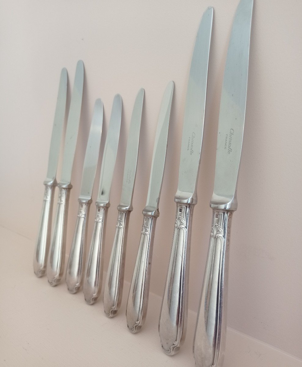 Christofle,  Couteaux Modèle Pompadour 24 Pièces-photo-3