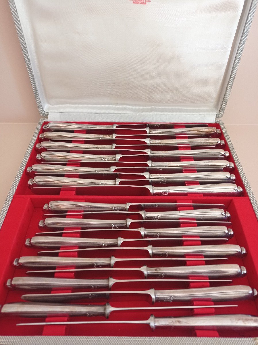 Christofle,  Couteaux Modèle Pompadour 24 Pièces-photo-4