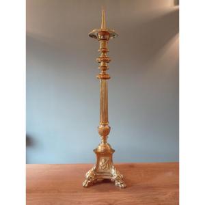 Golden Bronze Candlestick Pique 19th