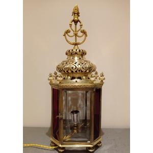 Napoleon III Glass And Brass Lantern