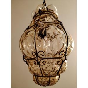 Venetian Lantern 20th Century Blown Glass 