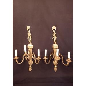 Large Golden Bronze Sconces