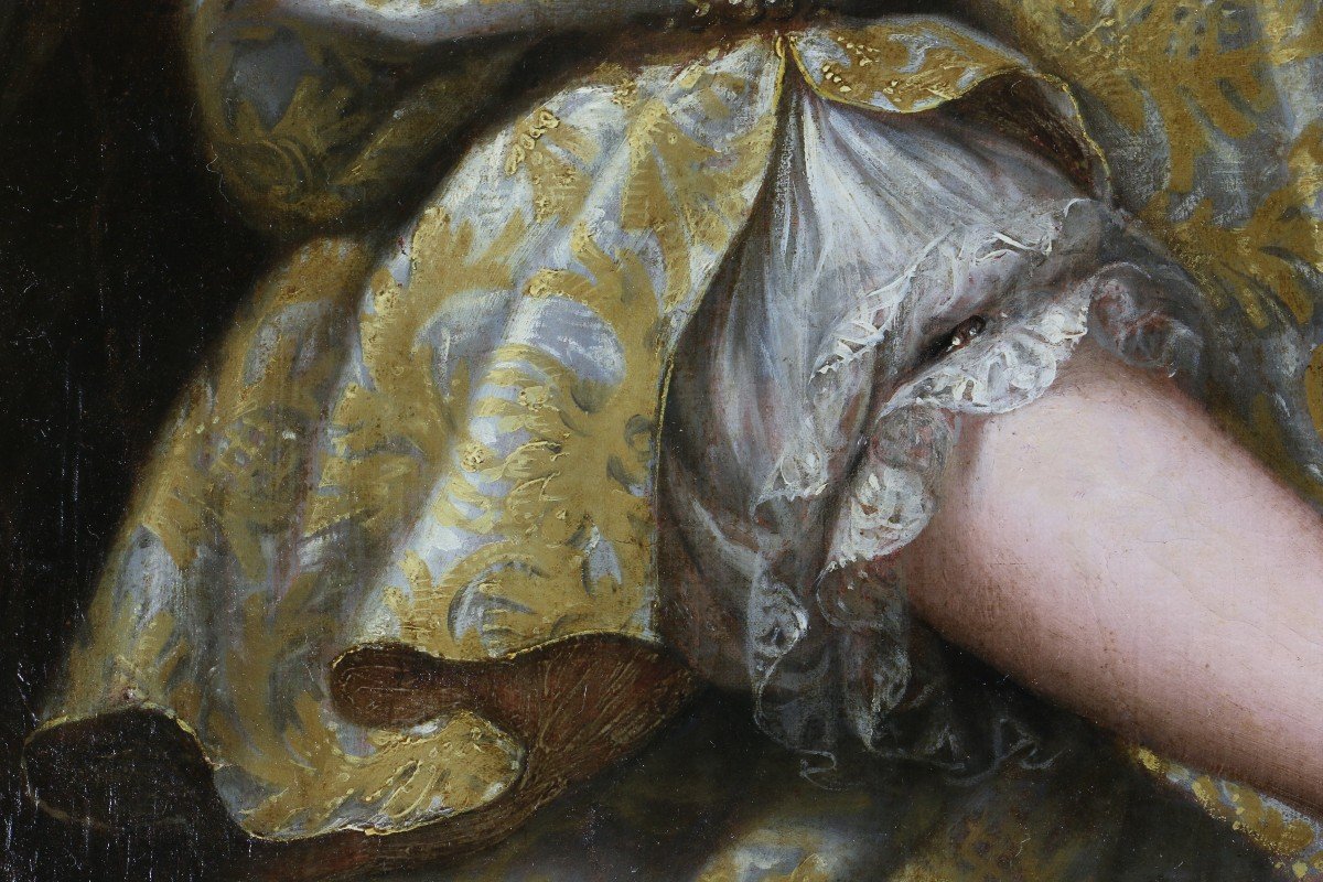 Justus Van Egmont (1601; 1674) Attribué. Grand Portrait d'Une Jeune Dame De Qualité-photo-2