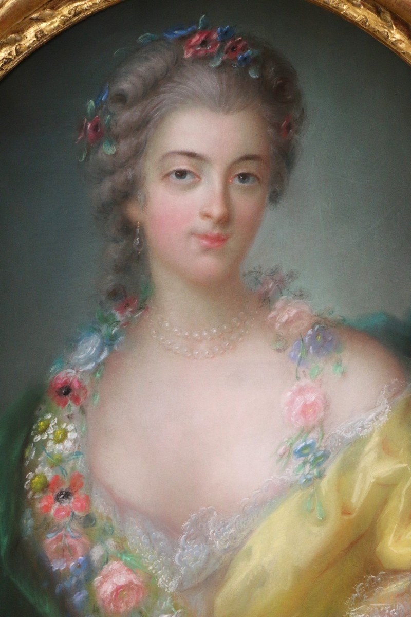 French School Of The End Of The Eighteenth Century. Pastel. Lady Of Quality.-photo-2