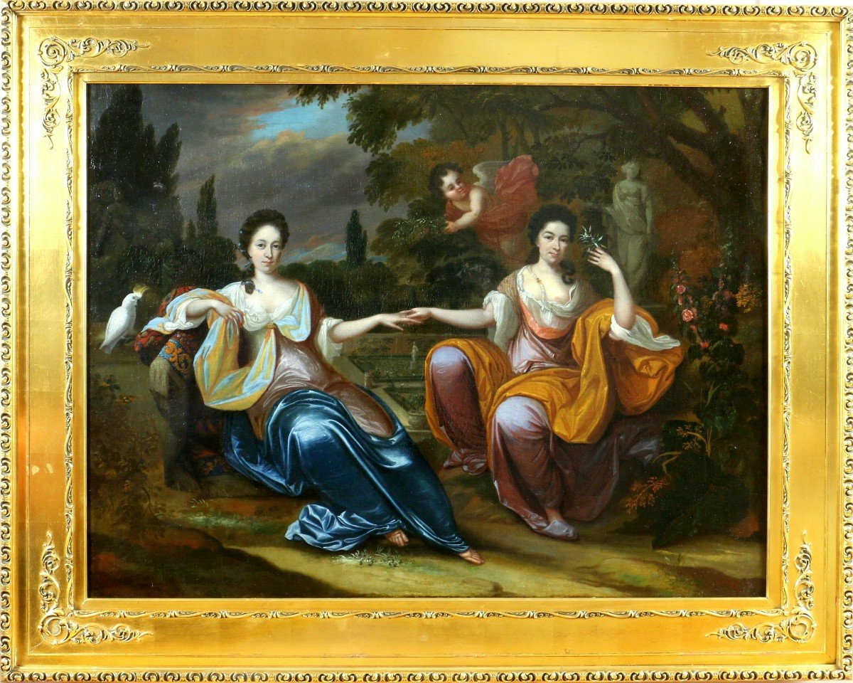 Willem Wissing (1656; 1687) Signed. Large Presumed Portrait Of The Duchesses Of York Circa 1680-photo-8