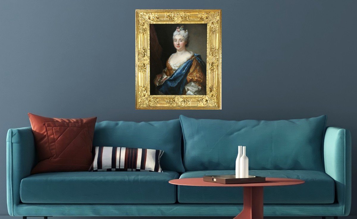 Nicolas De Largillierre (1656-1746)  ou Largillière Portrait D’une Jeune Femme De Qualité Vers 1730.-photo-8
