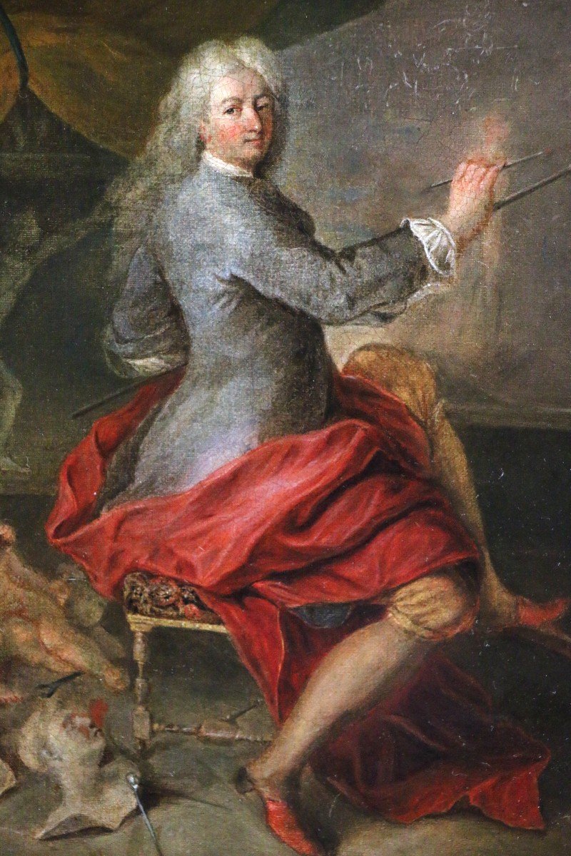 Presumed Portrait Of The Painter Antoine Coypel In His Studio Around 1700 By Louis De Sylvestre-photo-1