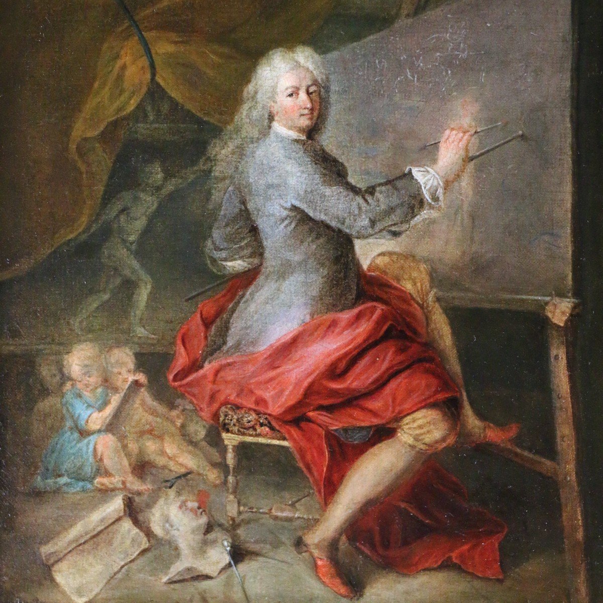 Presumed Portrait Of The Painter Antoine Coypel In His Studio Around 1700 By Louis De Sylvestre-photo-4
