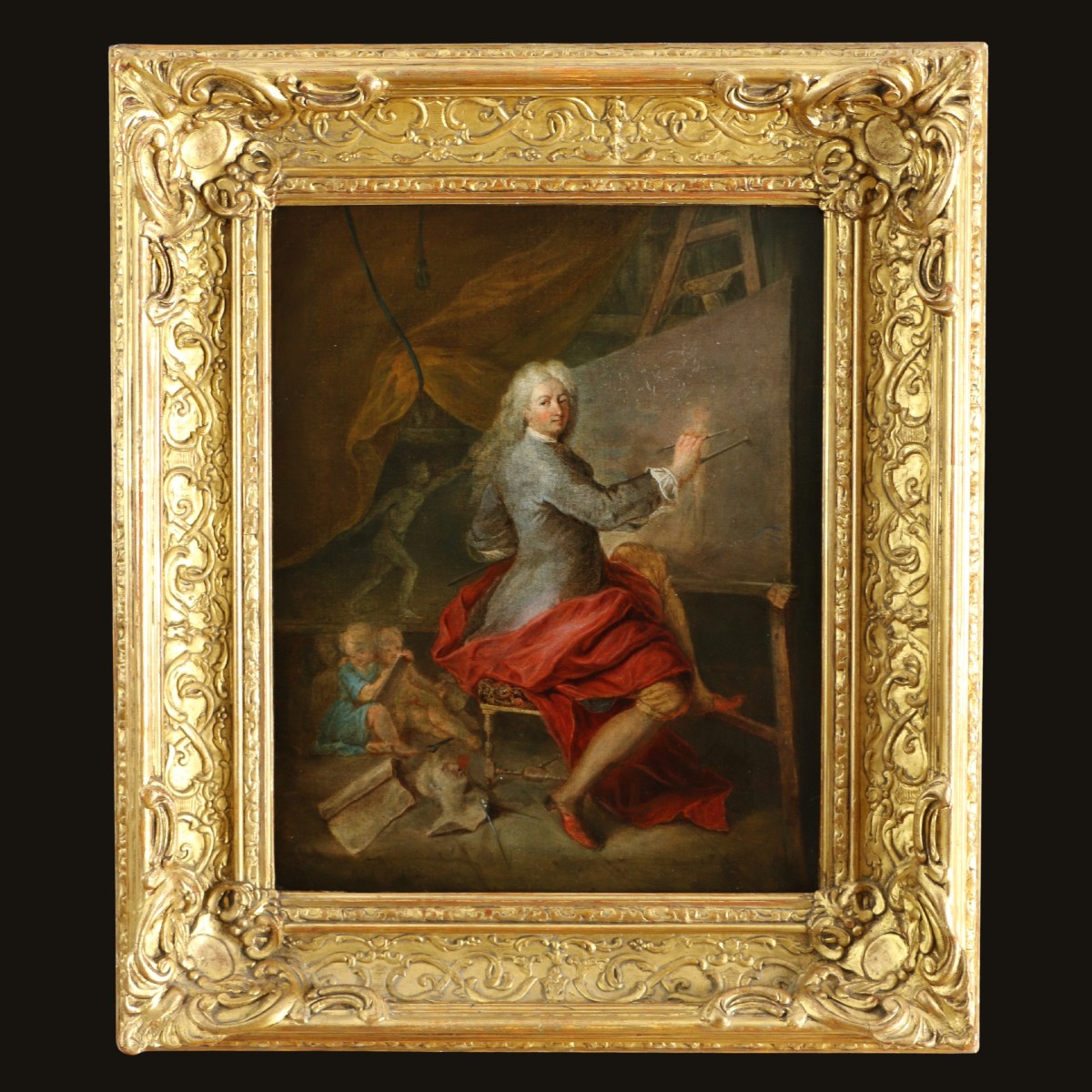 Portrait Présumé Du Peintre Antoine Coypel Dans Son Atelier Vers 1700 Par Louis De Sylvestre 