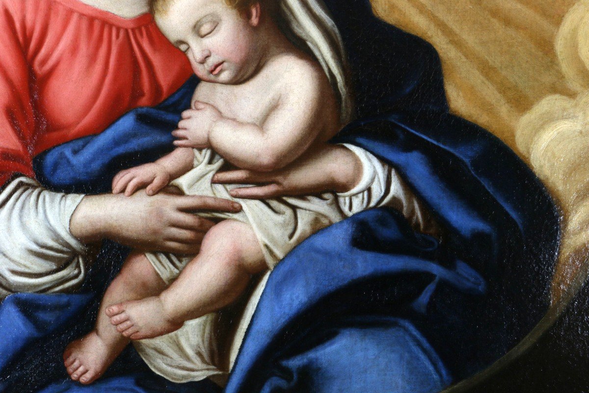 Giovanni Battista Salvi Sassoferrato (1609 ; 1685) Et Atelier. Vierge à L’enfant.-photo-3