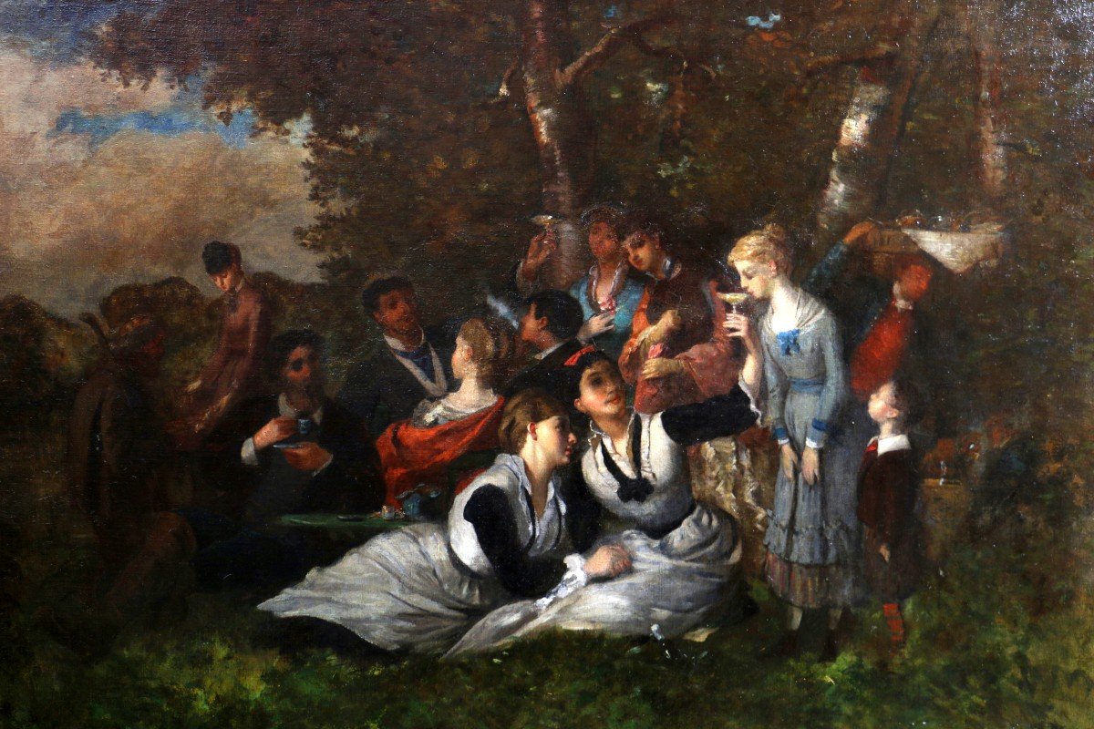 Norbert Goeneutte (1854 ; 1894) Et Atelier.  Le Déjeuner Sur L’herbe Vers 1880-photo-2