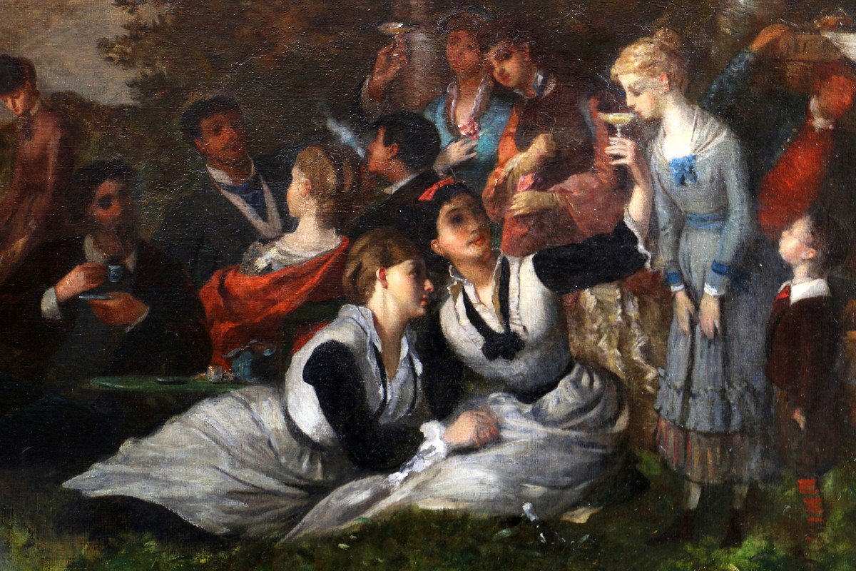 Norbert Goeneutte (1854 ; 1894) Et Atelier.  Le Déjeuner Sur L’herbe Vers 1880-photo-3