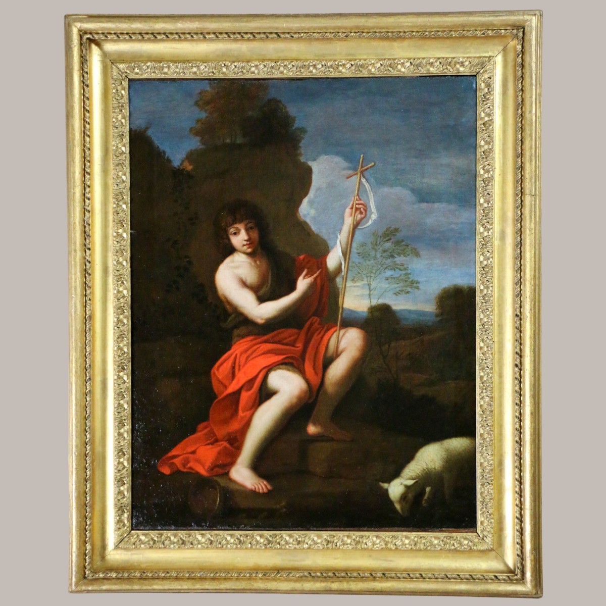 Nicolas Mignard (1606-1668) atelier. Saint-Jean Baptiste Dans Le Désert.