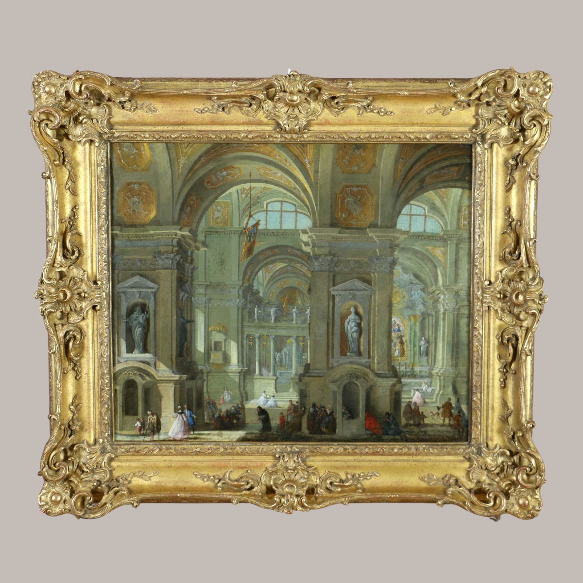 Pietro Bellotti (venise 1725-toulouse 1804) Attribué. Intérieur D’église Monogrammé ..B
