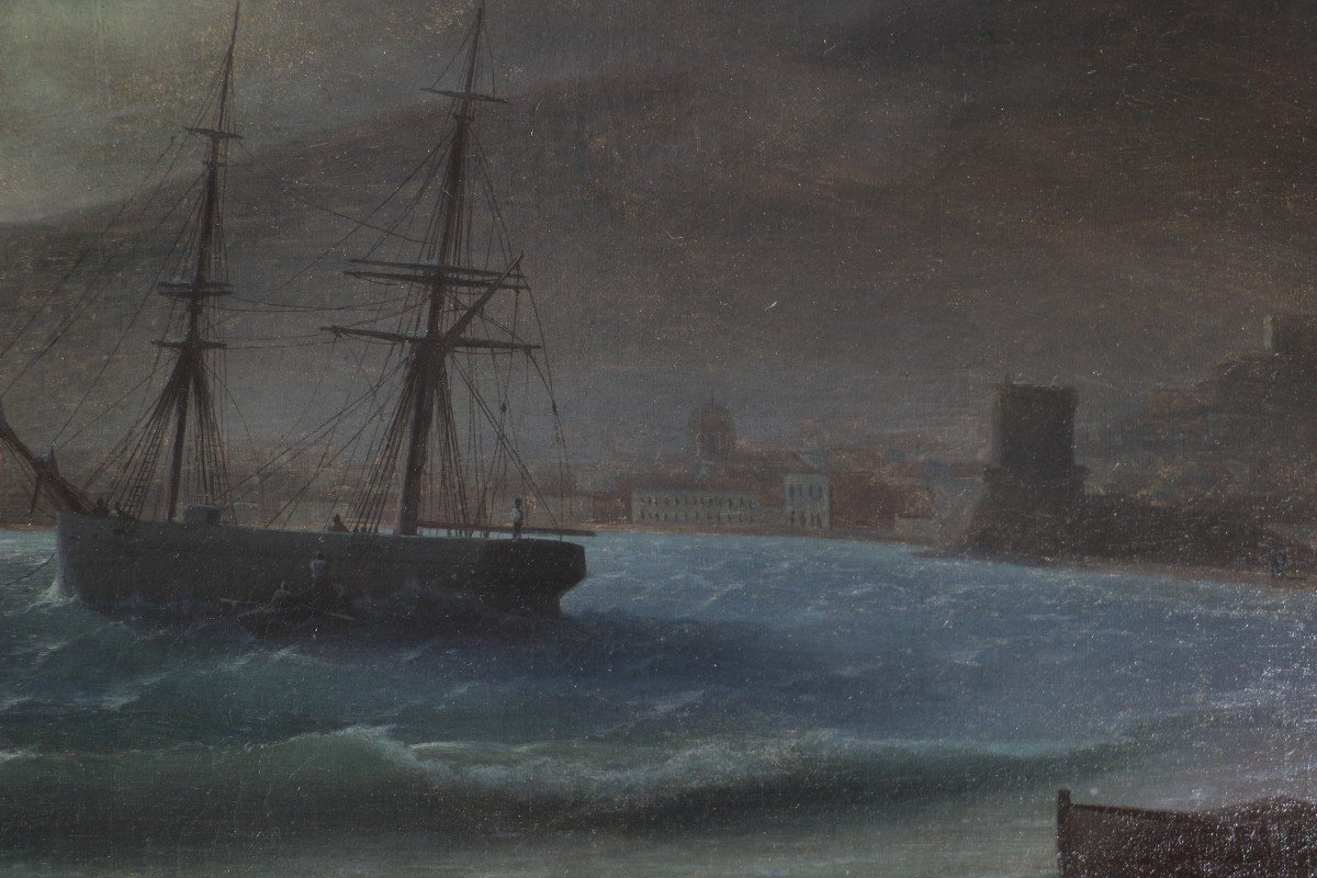 Ivan Aivazovsky (1817-1900) Entourage. La Baie De Féodosia Au Clair De Lune Vers 1880.-photo-2
